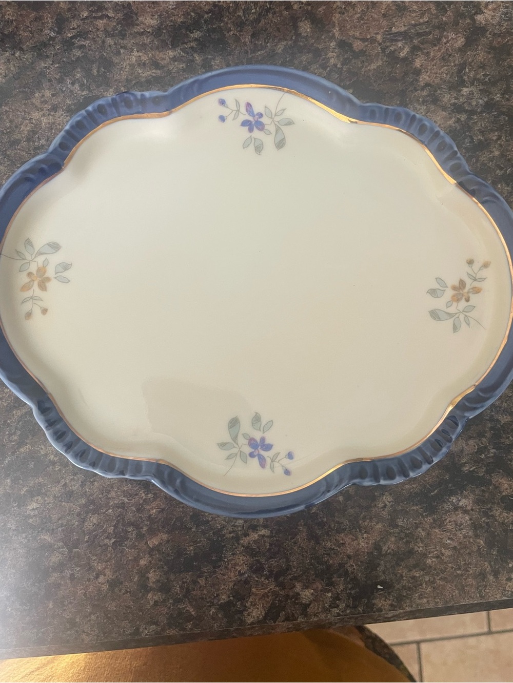 Antique Victorian Stafforshire butter dish underplate